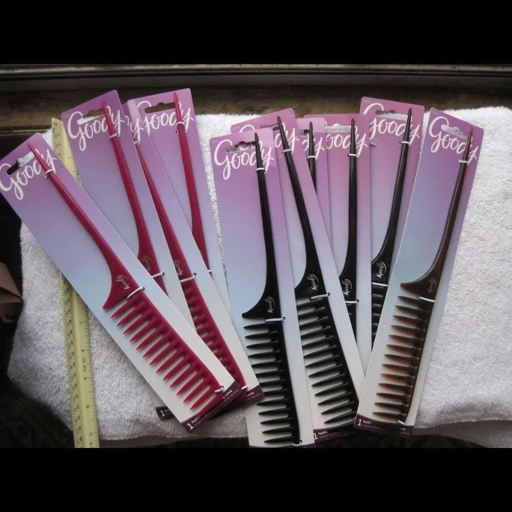 Goody Long Tail Pick Feather Hair Comb Wide Teeth Feathered Style Curls Section